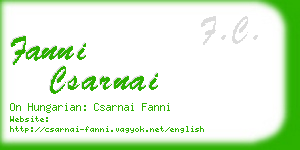 fanni csarnai business card
